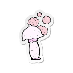 sticker of a cartoon mushroom