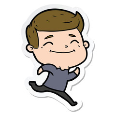 sticker of a happy cartoon man