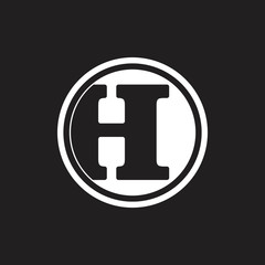 letter h negative space logo vector