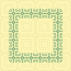 Art deco geometric vintage border frame and pattern. It can be used for invitation, congratulation, retro ornamental design