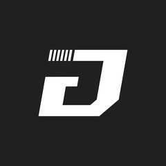 abstract letter dj simple geometric logo