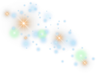 Light glow effect stars. Vector sparkles on transparent background. Sparkling magic dust particles