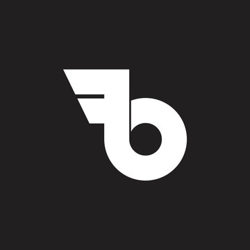 abstract letter b simple wings loop logo vector