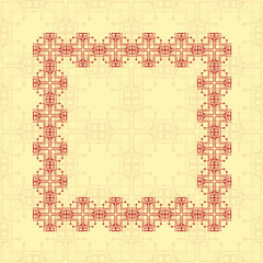 Art deco geometric vintage border frame and pattern. It can be used for invitation, congratulation, retro ornamental design