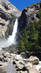 Yosemite National Park. Lower Yosemite Falls on spring.