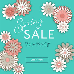 customizable vector spring sale illustration with soft colors