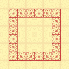 Art deco geometric vintage border frame and pattern. It can be used for invitation, congratulation, retro ornamental design