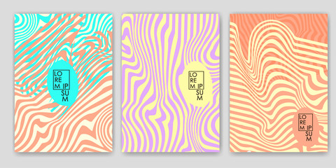 Colorful lines. Backgrounds set. Templates for cover, card, banner, poster.