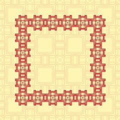 Art deco geometric vintage border frame and pattern. It can be used for invitation, congratulation, retro ornamental design