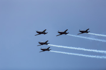Fototapeta na wymiar group of planes in formation