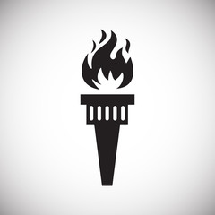 Torch icon on background for graphic and web design. Simple vector sign. Internet concept symbol for website button or mobile app.