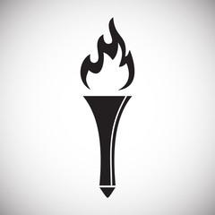 Torch icon on background for graphic and web design. Simple vector sign. Internet concept symbol for website button or mobile app.