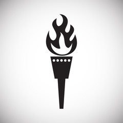 Torch icon on background for graphic and web design. Simple vector sign. Internet concept symbol for website button or mobile app.