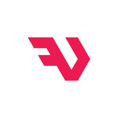 letter v motion geometric line logo vector