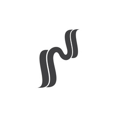 letter n ribbon shape logo vector