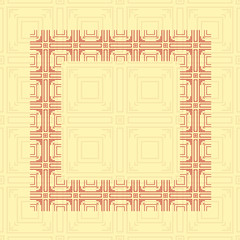 Art deco geometric vintage border frame and pattern. It can be used for invitation, congratulation, retro ornamental design
