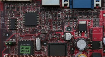 Electronic circuit board close up