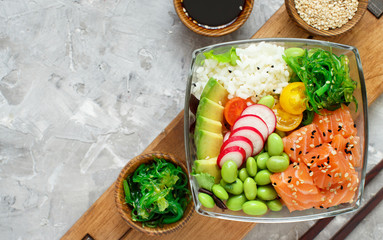 Hawaiian salmon poke bowl