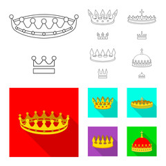 Isolated object of medieval and nobility symbol. Set of medieval and monarchy vector icon for stock.