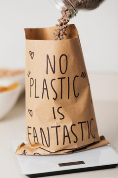 Text No Plastic Is Fantastic In A Paper Bag