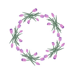 Wreath five bouquet with tulips.  