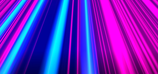 Futuristic lights. Cyberpunk background. Abstract lasers. Pink and Blue.