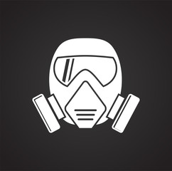 Chemical protection mask icon on background for graphic and web design. Simple vector sign. Internet concept symbol for website button or mobile app.