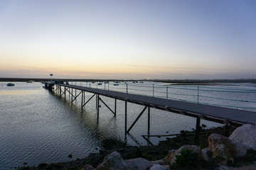 Fototapeta premium Dock at sunset in Faro, Portugal