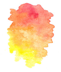 Watercolor  orange yellow gradient spot