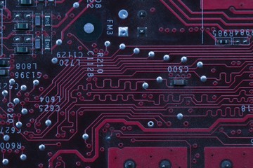 Electronic circuit board close up