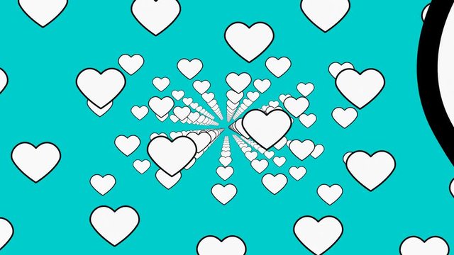 a retro vintage atmosphere flourishing with hearts under different coloured backgrounds &ndash; animation