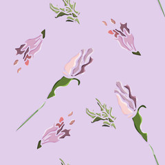 Flowers, spring, watercolor. Seamless pattern. Vector illustration.