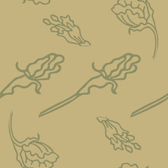 Flowers, spring. Seamless pattern. Vector illustration.