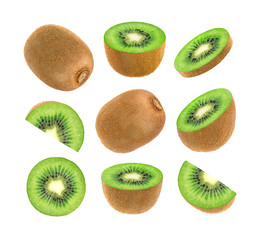 Fototapeta premium Kiwi isolated on white background with clipping path. Collection
