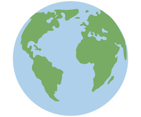 Fototapeta na wymiar Earth globe isolated on white background. Flat planet icon.