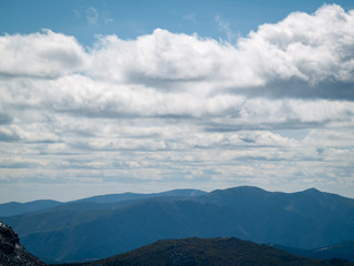 Fototapeta premium Aerial view of a mountain landscape from La Pena de Francia in La Alberca (Salamanca)