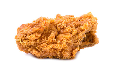 hot and crispy fried chicken legs isolated on a white background