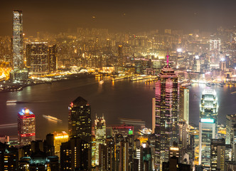 Naklejka premium ヴィクトリア・ピークから眺める香港 夜景