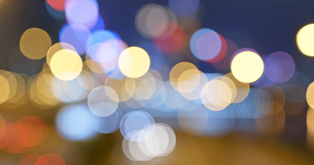 City street night view in blur