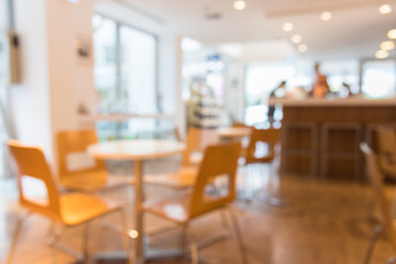 Blurred background photo. Coffee shop .