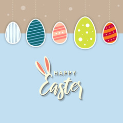 Grußkarte zu Ostern mit Ostereier