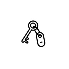 hotel door key, outline black style icon
