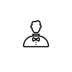 waiter, outline black style icon