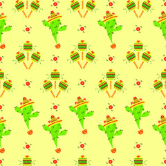 Cinco De Mayo Seamless Pattern Texture Illustration