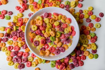HEALTHY BREAKFAST OF COLORFUL CEREAL