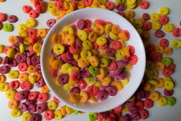 HEALTHY BREAKFAST OF COLORFUL CEREAL