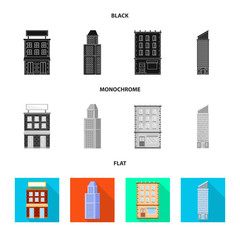 Obraz premium Vector design of municipal and center logo. Set of municipal and estate stock symbol for web.