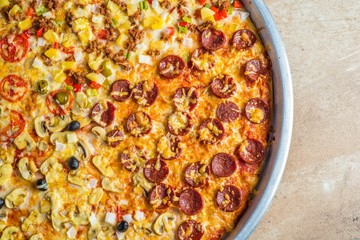 Tasty 4 flavours Pizza - Hawaiian - Pepperoni - Cheesey - Mushroom