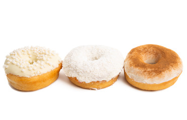 donuts in glaze isolated