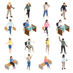 Casual City People Icons Set